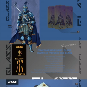 《五行战士系列 水甲》紫光磨砂26度防窥钢化膜 ANTI GLARE MATTE 26 ºPRIVACY ESD ...